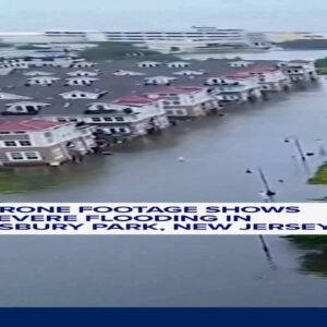 Drone videos show severe flooding in Asbury Park, New Jersey