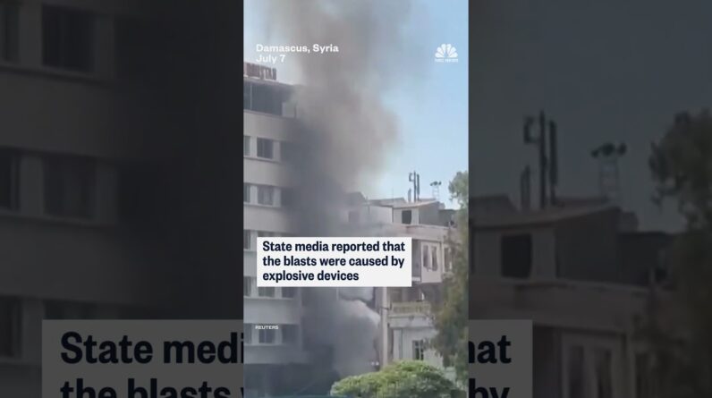 Explosions rock Damascus during Macron visit to Syria
