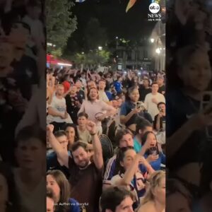 Fans celebrate France's win against Morocco in World Cup