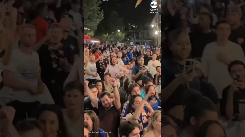 Fans celebrate France's win against Morocco in World Cup
